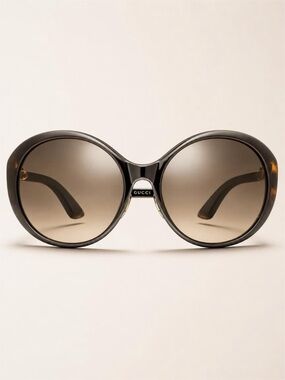 Gucci Black Frame Sunglasses with Brown Gradient Lenses